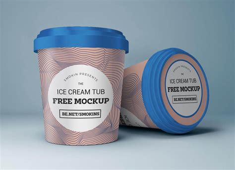 Download 16oz Ice Cream Container Mockup